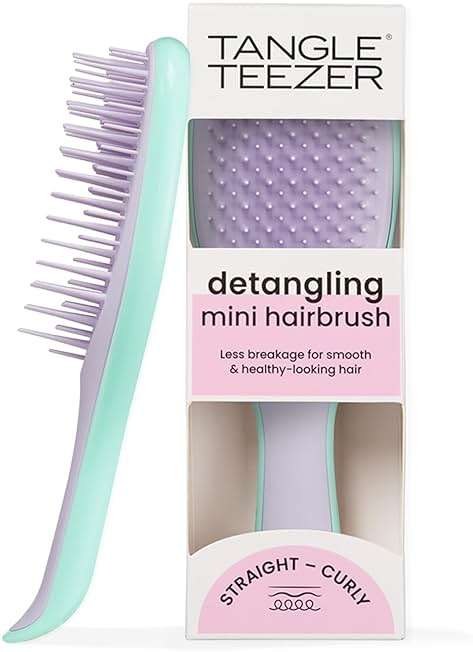 Tangle Teezer Ultimate Detangler Brush, Eliminates Knots & Reduces Breakage, Travel-Size Mini Hair Brush for Straight to Wavy Hair Types, Wisteria Leaf - Image 1