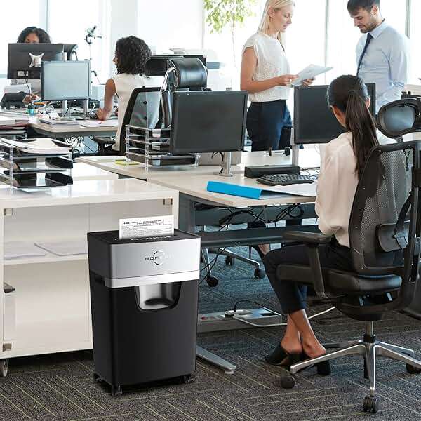 BONSEN 16-Sheet Heavy Duty Paper Shredder for Office, 60-Minute Running Time Cross-Cut CD Shredder with 60dB Low-Noise, 5.3-Gallon Pull Out Bin, Anti-Jam & Quiet Shredder for Home Office (S3102) - Image 7