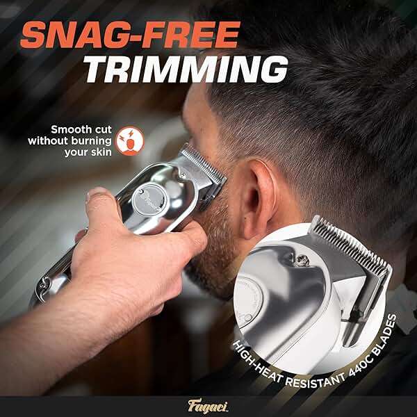 Fagaci Professional Hair Clippers with Extremely Fine Cutting, Cordless Hair Trimmer for Men & Women, Barber Clippers for Salon & Home Use - Image 2