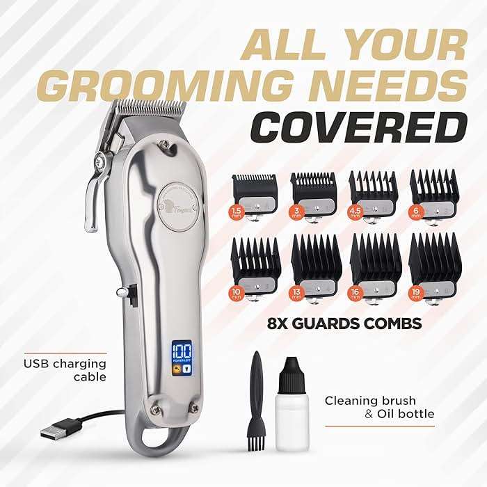 Fagaci Professional Hair Clippers with Extremely Fine Cutting, Cordless Hair Trimmer for Men & Women, Barber Clippers for Salon & Home Use - Image 6