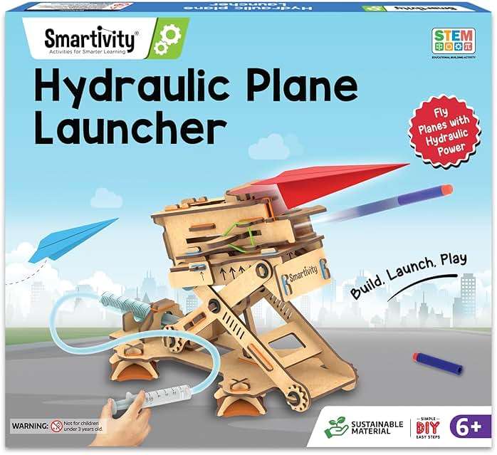 Smartivity DIY 2in1 Hydraulic Paper Airplanes & Darts Launcher STEM Toy for Kids Ages 6-14 Years I Birthday Gifts for Smart Kids | Science Kit for Boys & Girls 6, 8,10,12,14 Years Old - Image 1