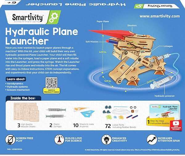 Smartivity DIY 2in1 Hydraulic Paper Airplanes & Darts Launcher STEM Toy for Kids Ages 6-14 Years I Birthday Gifts for Smart Kids | Science Kit for Boys & Girls 6, 8,10,12,14 Years Old - Image 7