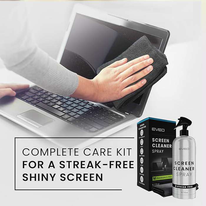 Screen Cleaner Spray and Wipe - TV Screen Cleaner for Smart TV and Electronic Devices: Computer, Laptop, Monitor, MacBook, iPhone - Microfiber Cloth Included - 1 Pack - Image 3
