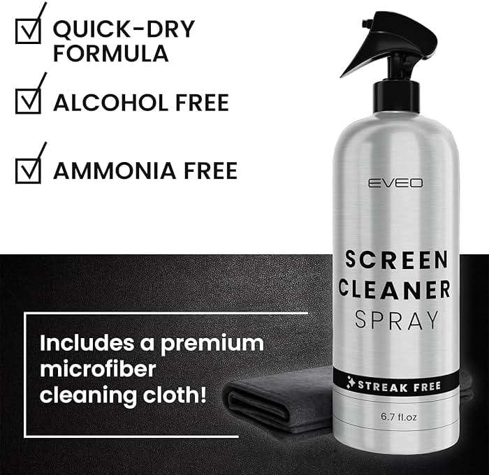 Screen Cleaner Spray and Wipe - TV Screen Cleaner for Smart TV and Electronic Devices: Computer, Laptop, Monitor, MacBook, iPhone - Microfiber Cloth Included - 1 Pack - Image 7