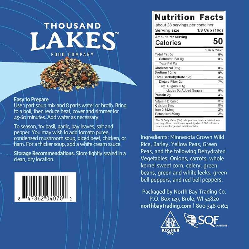 Thousand Lakes Minnesota Wild Rice Soup Mix with Vegetables - 1 pound | Fat Free | 20+ Servings | 100% Natural | Vegetarian - Image 2