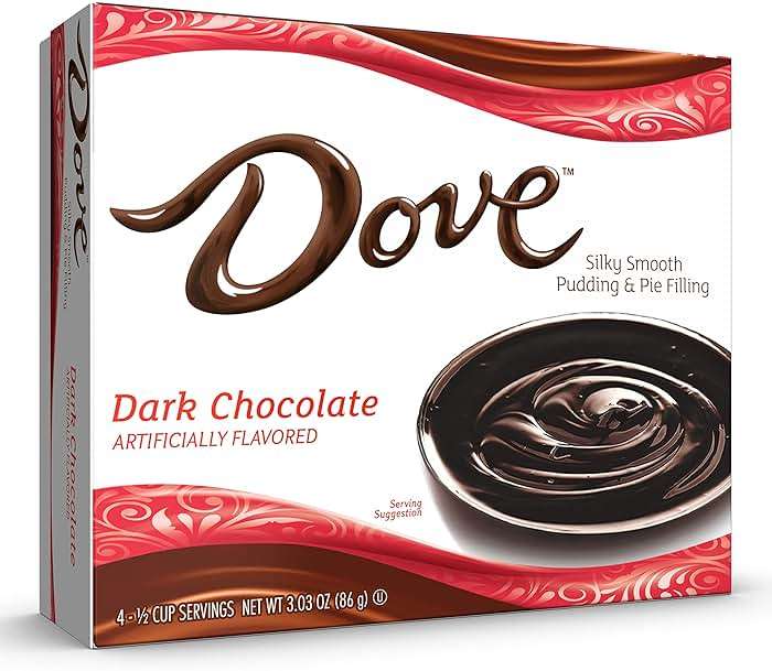 Dove Dark Chocolate, Rich Indulgent Pudding Mix and Pie Filling, 4 Servings Per Box, Kosher, 3.34 Oz, 12 Count - Image 5