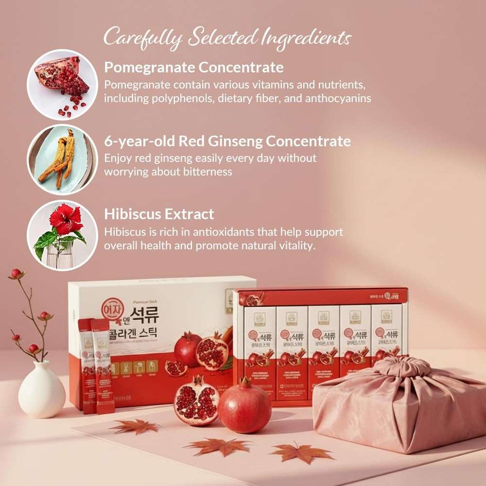 Korean Beauty Baekje Geumsan Women's Pomegranate Collagen Jelly Stick 5.1oz / 30 Count (5 Pack) - Image 4