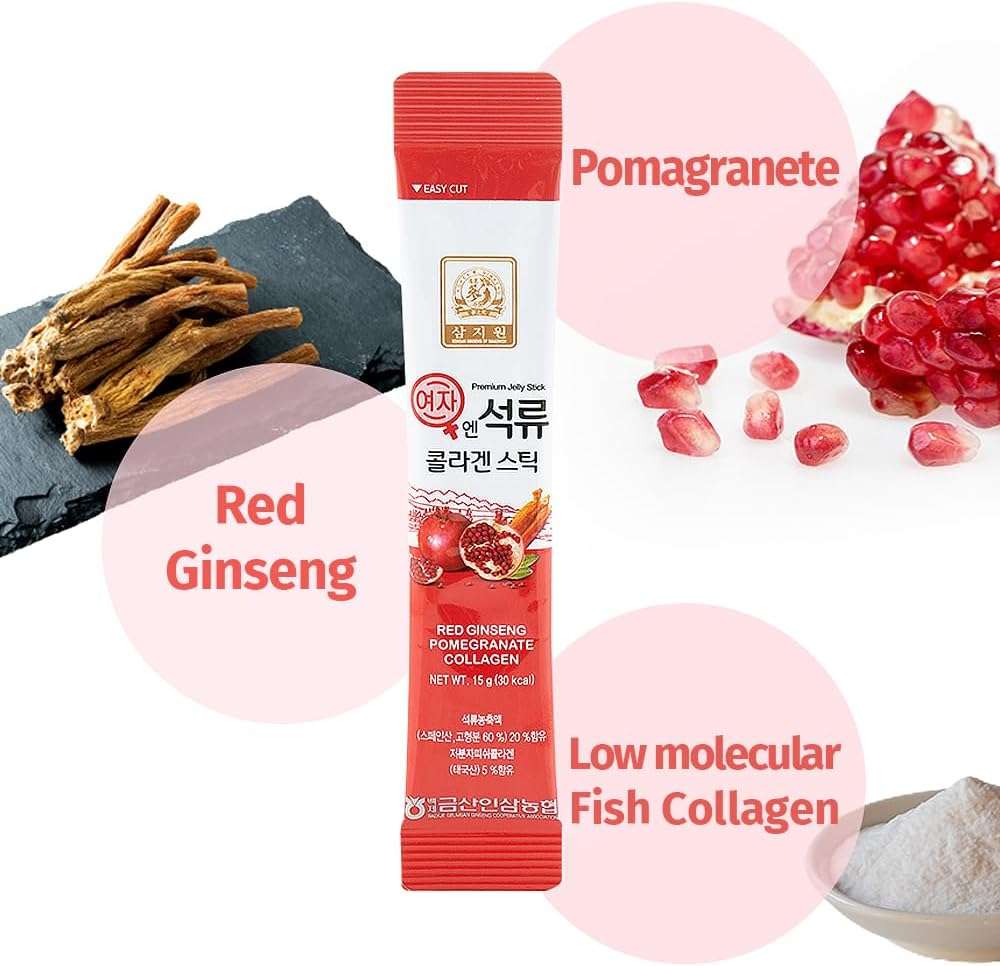 Korean Beauty Baekje Geumsan Women's Pomegranate Collagen Jelly Stick 5.1oz / 30 Count (5 Pack) - Image 5