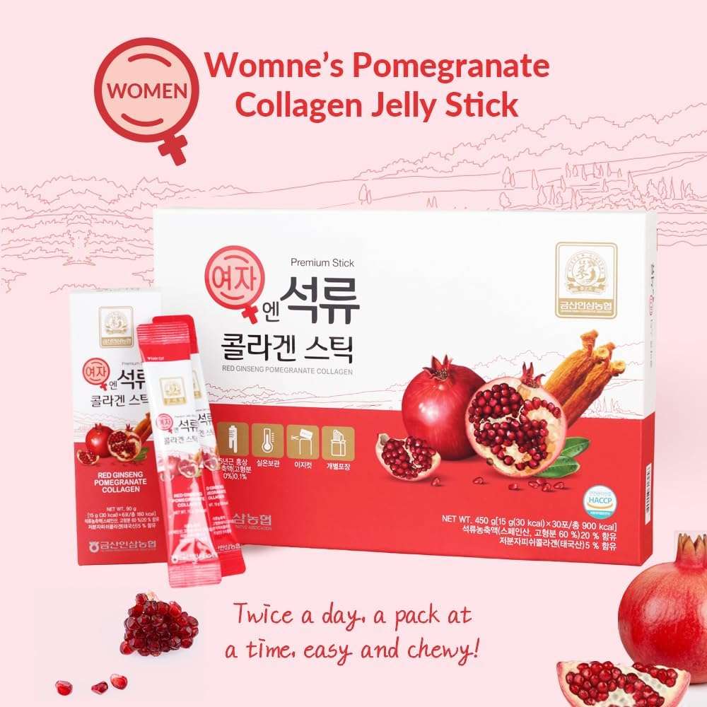 Korean Beauty Baekje Geumsan Women's Pomegranate Collagen Jelly Stick 5.1oz / 30 Count (5 Pack) - Image 6