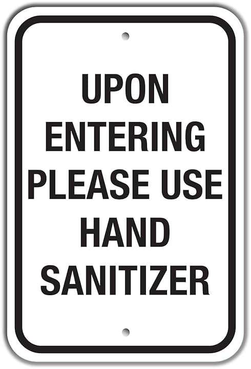 SmartSign “Upon Entering Please Use Hand Sanitizer” Sign | 18" x 24" 3M Engineer Grade Reflective Aluminum - Image 1