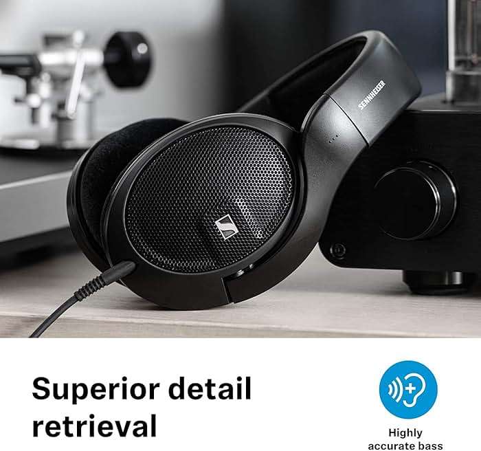 Sennheiser HD 560S Open-Back Over-Ear Wired Headphones – Neutral, Natural Sound for Music, Gaming, and Content Creation, Black - Image 5
