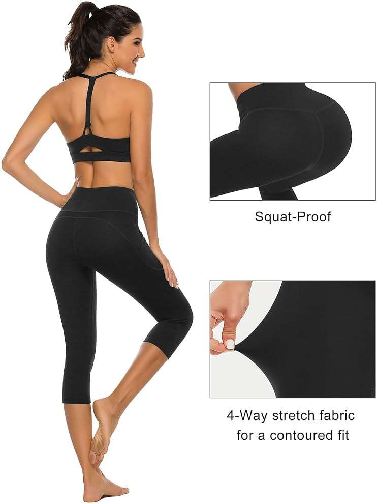 Stelle Women's Capri Yoga Pants with Pockets Essential High Waisted Leggings for Workout - Image 5