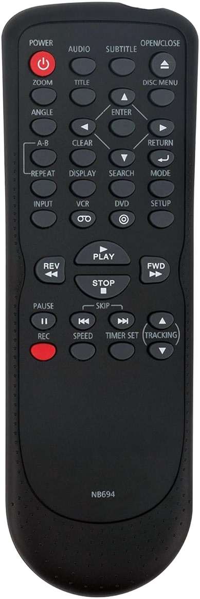 NB694UH Replaced Remote fit for Sanyo FWDV225F DVD VCR Combo Player, Replacement Works for Funai MAGNAVOX DVD Player & VHS NB693 NB693UH NB695 NB695UH MDV260V MDV260V/F7 - Image 1