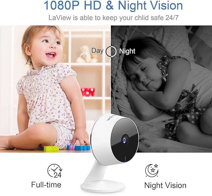 LaView Security Cameras 4pcs, Home Security Camera Indoor 1080P, Wi-Fi Cameras Wired for Pet, Motion Detection, Two-Way Audio, Night Vision, Phone App, Works with Alexa, iOS & Android & Web Access - Image 4