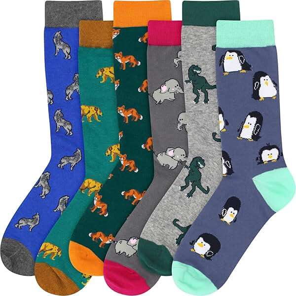 BambooMN Men's Cotton Colorful Design Fashion Novelty Dress Socks - Image 2