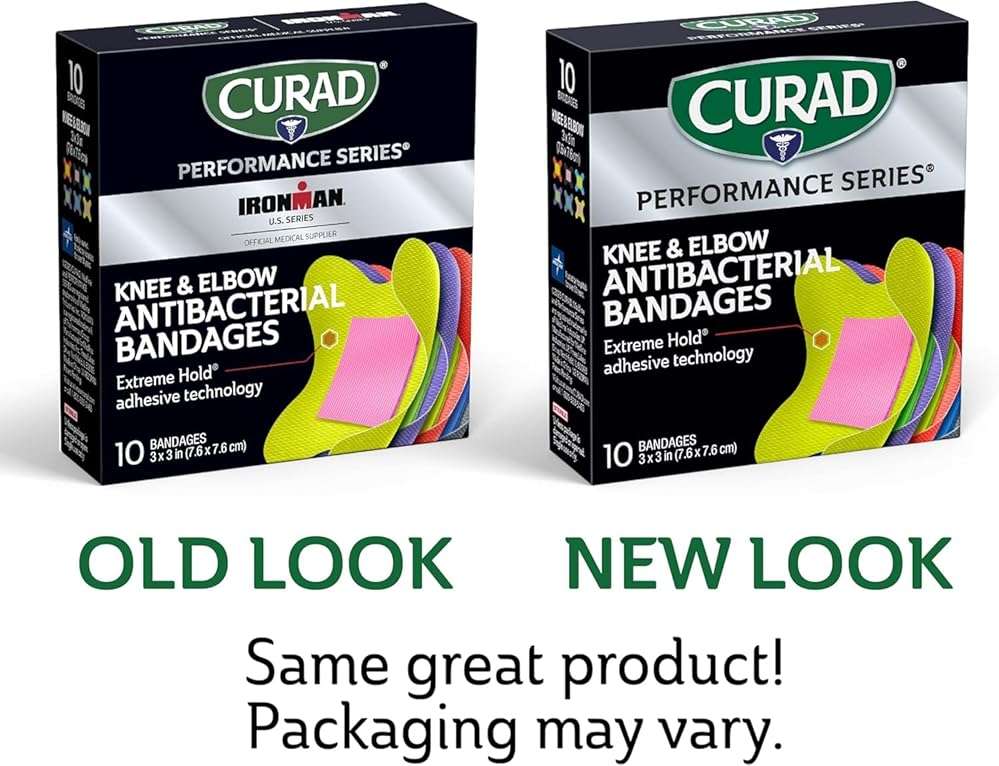 CURAD Performance Series Antibacterial Bandages, Elbows and Knees, 3" x 3", 10 Count - Image 7