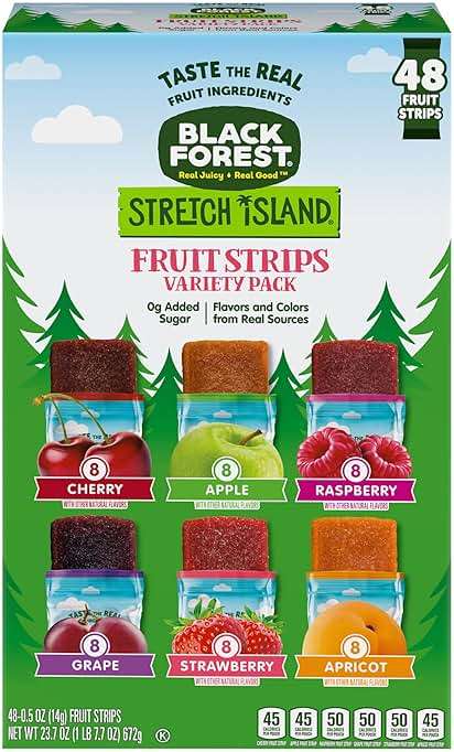 Black Forest, Stretch Island, Fruit Strips, Cherry, Apple, Raspberry, Grape, Strawberry, and Apricot, Zero Grams Added Sugar Non-GMO, 48 ct - Image 8