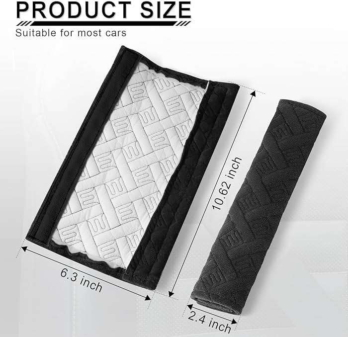 JUSTTOP 2-Pack Universal Car Seat Belt Pads Cover for A More Comfortable Driving, Seat Belt Shoulder Strap Covers Harness Pad for Car Interior Accessories(Black) - Image 3