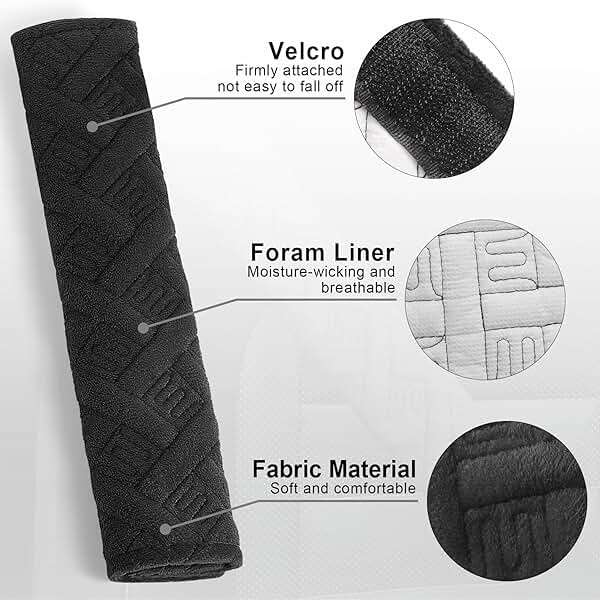 JUSTTOP 2-Pack Universal Car Seat Belt Pads Cover for A More Comfortable Driving, Seat Belt Shoulder Strap Covers Harness Pad for Car Interior Accessories(Black) - Image 4