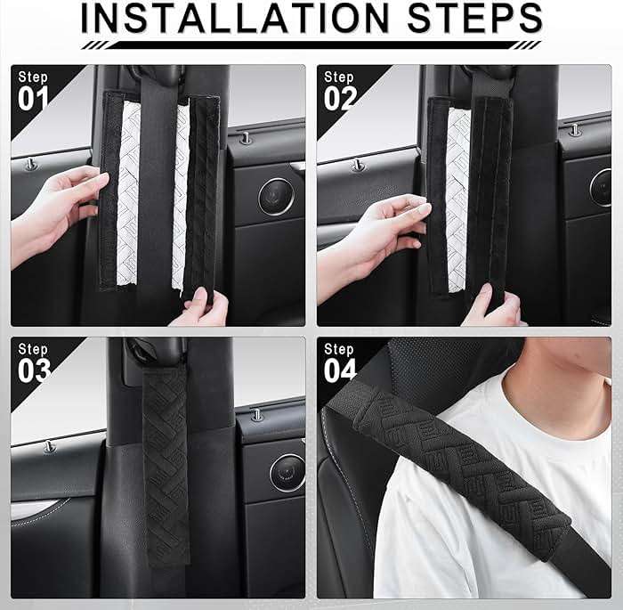 JUSTTOP 2-Pack Universal Car Seat Belt Pads Cover for A More Comfortable Driving, Seat Belt Shoulder Strap Covers Harness Pad for Car Interior Accessories(Black) - Image 5
