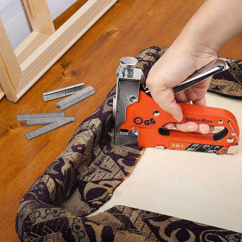 ValueMax Staple Gun, Heavy Duty 3-in-1 Manual Nail Gun with 3000 Staples, Upholstery Stapler for Wood, Furniture, Carpet, Carpentry, DIY, Wire, Decoration, Craft, Fixing Material, Decoration - Image 2