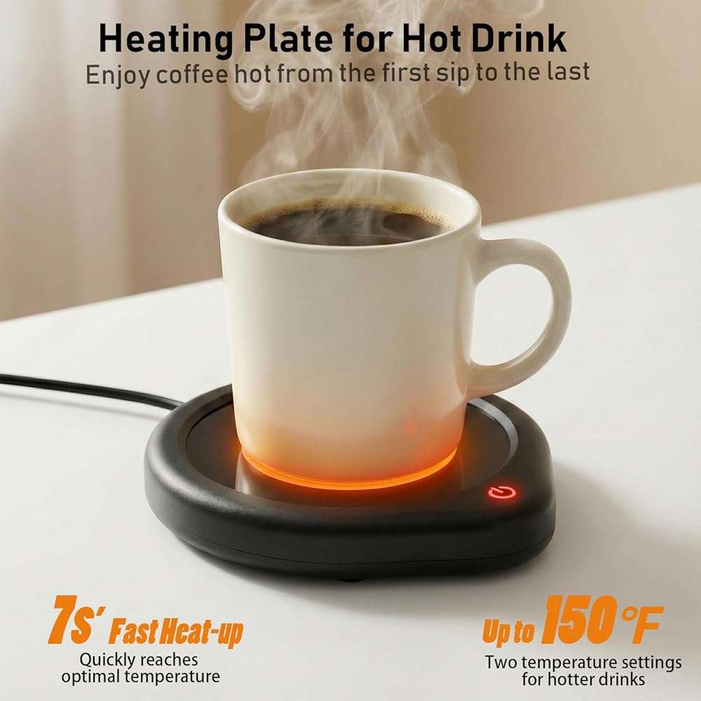 Oracer Coffee Mug Warmer, Cup Warmer for Desk with Auto Shut Off Smart Temperature Settings, Electric Beverage Tea Water Milk Heater for All Cups and Mugs, Heating Plate Candle Wax Warmer - Image 2