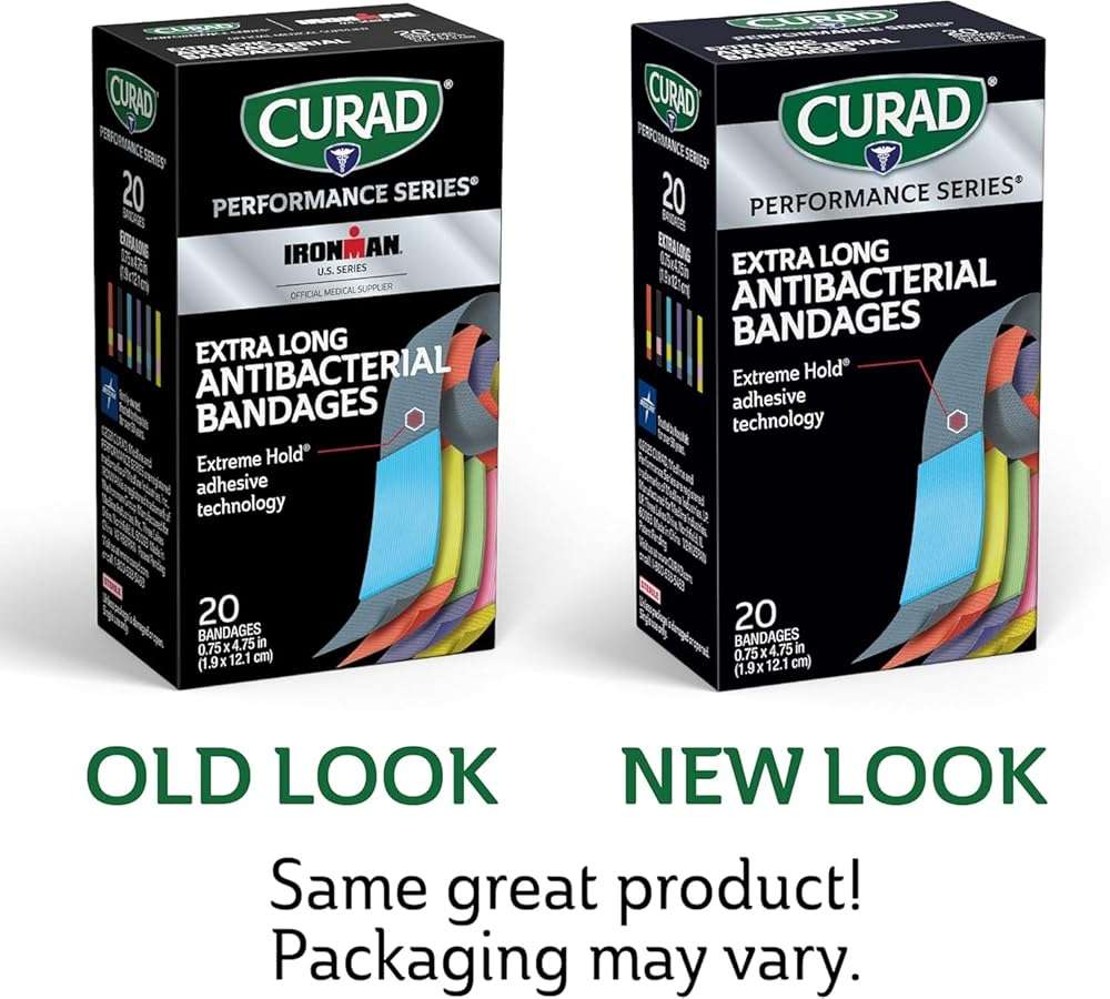 CURAD Performance Series Antibacterial Bandages, Extreme Hold Adhesive Technology, Extra Long Flexible Fabric Bandages for Cuts, Scrapes, & Burns, Assorted Colors, 0.75 x 4.75 inches, 20 Count - Image 8