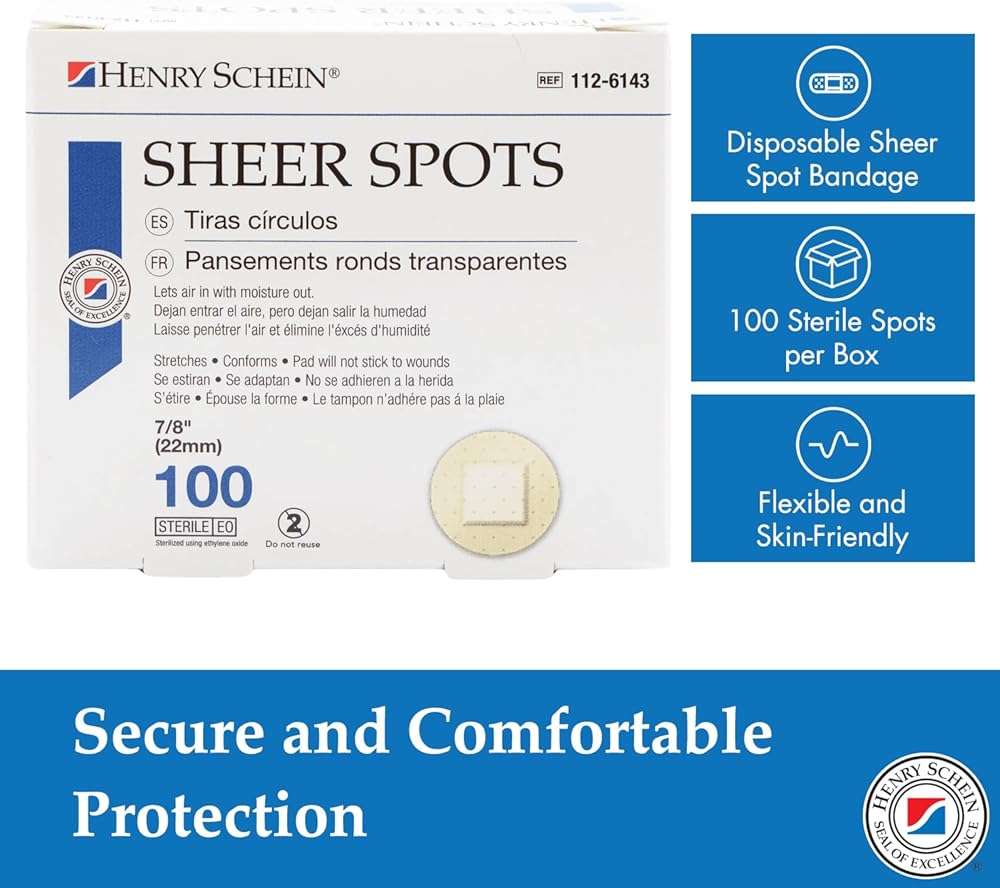 Adhesive Sheer Spot Bandage 7/8" | Durable, Breathable, and Flexible Bandages Designed for Minor Wounds, Providing Comfort and Secure Adhesion for Effective Healing - 100 per Box - Image 3