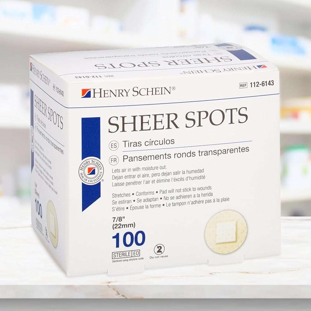 Adhesive Sheer Spot Bandage 7/8" | Durable, Breathable, and Flexible Bandages Designed for Minor Wounds, Providing Comfort and Secure Adhesion for Effective Healing - 100 per Box - Image 6
