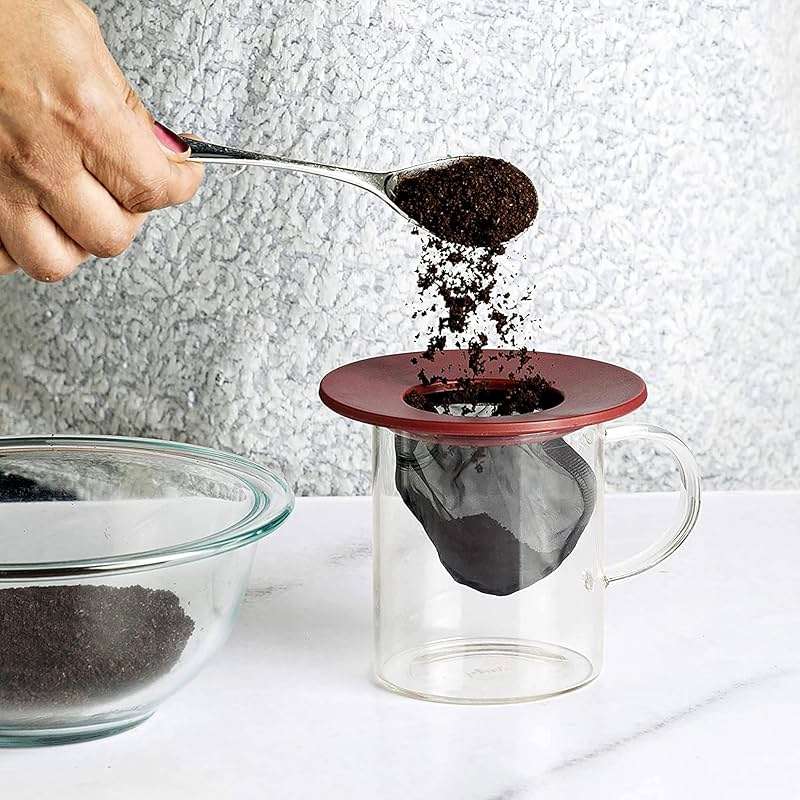Primula Brew Buddy Portable Pour Over, Reusable Fine Mesh Filter, Dishwasher Safe, Single Serve Coffee or Tea at Any Strength, Ideal for Travel or Camping, Red, 2-Pack - Image 2