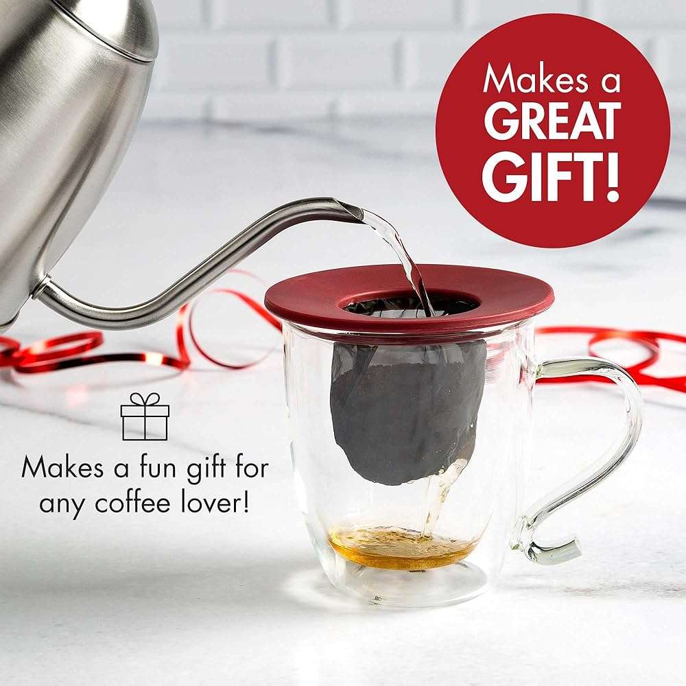 Primula Brew Buddy Portable Pour Over, Reusable Fine Mesh Filter, Dishwasher Safe, Single Serve Coffee or Tea at Any Strength, Ideal for Travel or Camping, Red, 2-Pack - Image 7