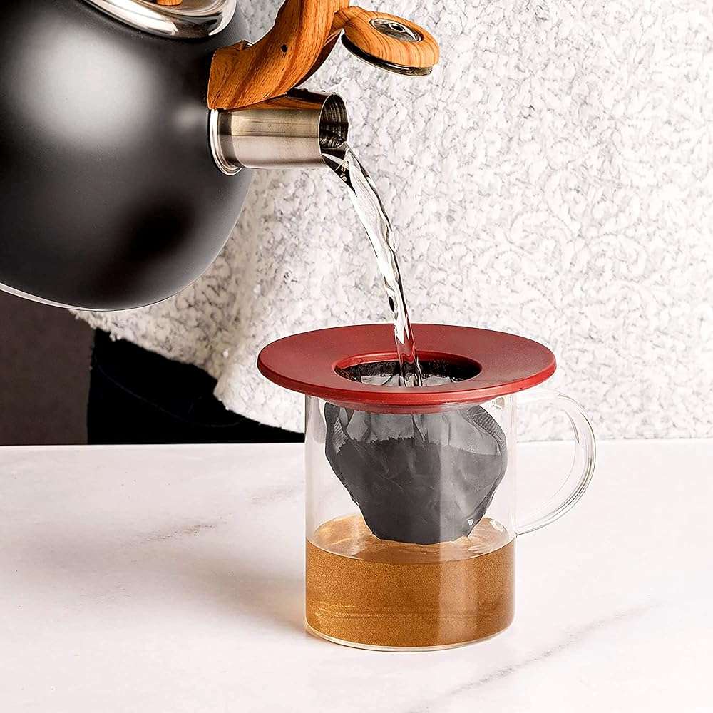 Primula Brew Buddy Portable Pour Over, Reusable Fine Mesh Filter, Dishwasher Safe, Single Serve Coffee or Tea at Any Strength, Ideal for Travel or Camping, Red, 2-Pack - Image 8