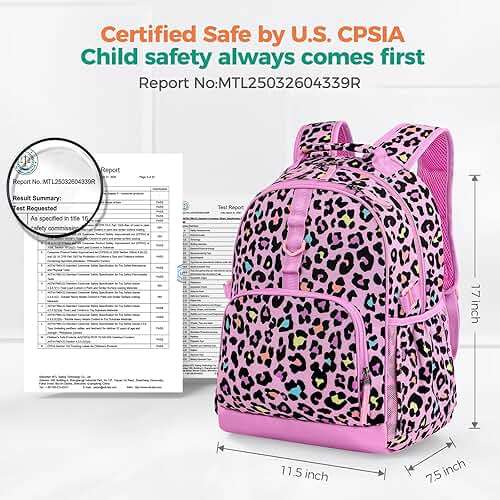 Choco Mocha Kids Backpack for Girls Mermaid Backpack Kids Elementary School Backpack for Girls Ages 6-8 Kid Bookbag 17 Inch with Chest Strap, Purple - Image 4