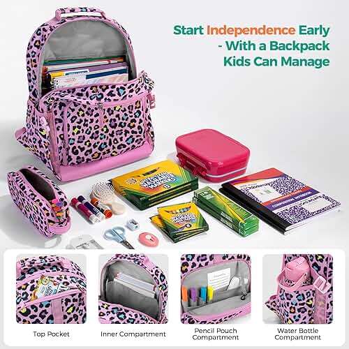 Choco Mocha Kids Backpack for Girls Mermaid Backpack Kids Elementary School Backpack for Girls Ages 6-8 Kid Bookbag 17 Inch with Chest Strap, Purple - Image 5