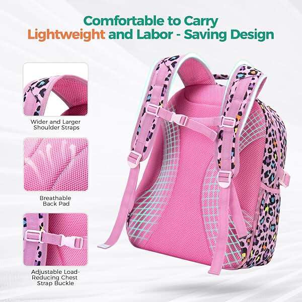Choco Mocha Kids Backpack for Girls Mermaid Backpack Kids Elementary School Backpack for Girls Ages 6-8 Kid Bookbag 17 Inch with Chest Strap, Purple - Image 6