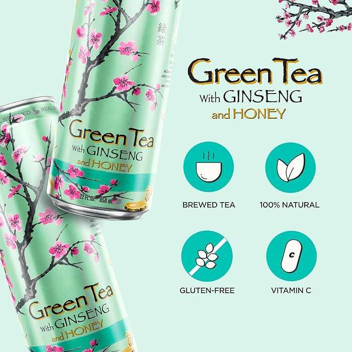 AriZona Green Tea with Ginseng and Honey - Big Can, 22 Fl Oz (Pack of 12) - Image 3