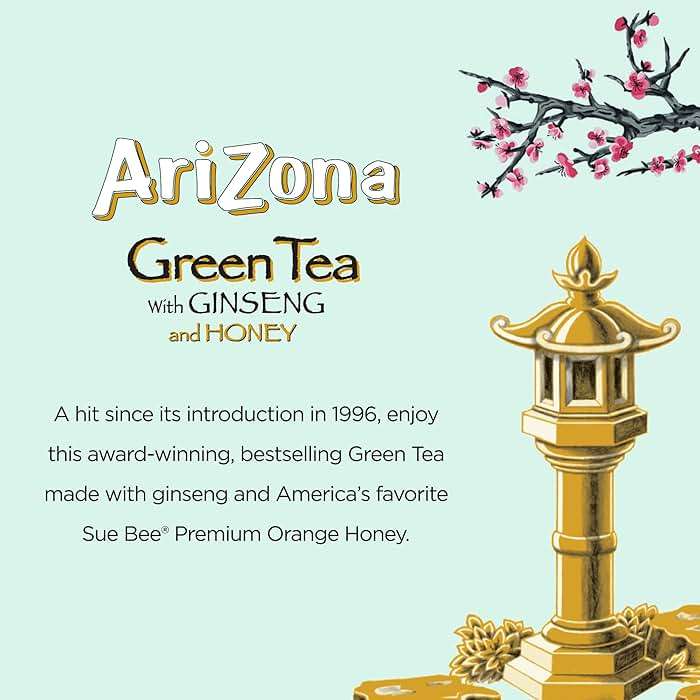 AriZona Green Tea with Ginseng and Honey - Big Can, 22 Fl Oz (Pack of 12) - Image 4