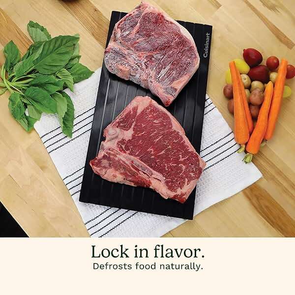 Cuisinart BBQ Defrosting Tray, Conductive Aluminum Rapid Thaw Plate for Frozen Meat, Quick Defrosting Tool that Preserves Natural Flavors, Non Stick Easy to Clean Kitchen Gadget & Grilling Accessories - Image 2