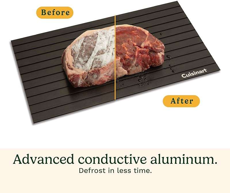 Cuisinart BBQ Defrosting Tray, Conductive Aluminum Rapid Thaw Plate for Frozen Meat, Quick Defrosting Tool that Preserves Natural Flavors, Non Stick Easy to Clean Kitchen Gadget & Grilling Accessories - Image 4