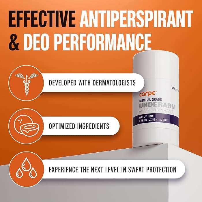 Carpe Clinical Strength Deodorant + Clinical Antiperspirant - Clinical Grade Solid Stick - Fresh Linen Scent - Combat Excessive Underarm Sweating - Great for Hyperhidrosis - Image 2