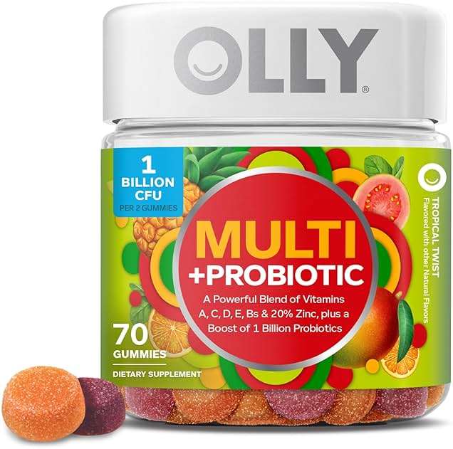 OLLY Multi + Probiotic Adult Multivitamin Gummy, Digestive and Immune System Support,* Chewable Supplement, Tropical Flavored, 35 Day Supply - 70 Count - Image 1