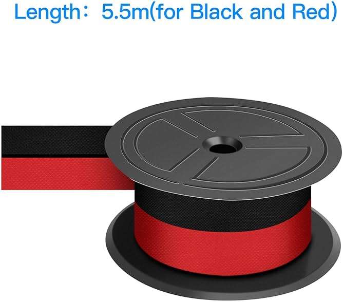 LxTek Replacement for GR24 Universal Twin Spool Calculator Ribbon use with Nukote BR80c, Sharp El 1197 P III, Porelon 11216, Dataproducts R3027 (Black/red, 12-Pack) Tray - Image 4