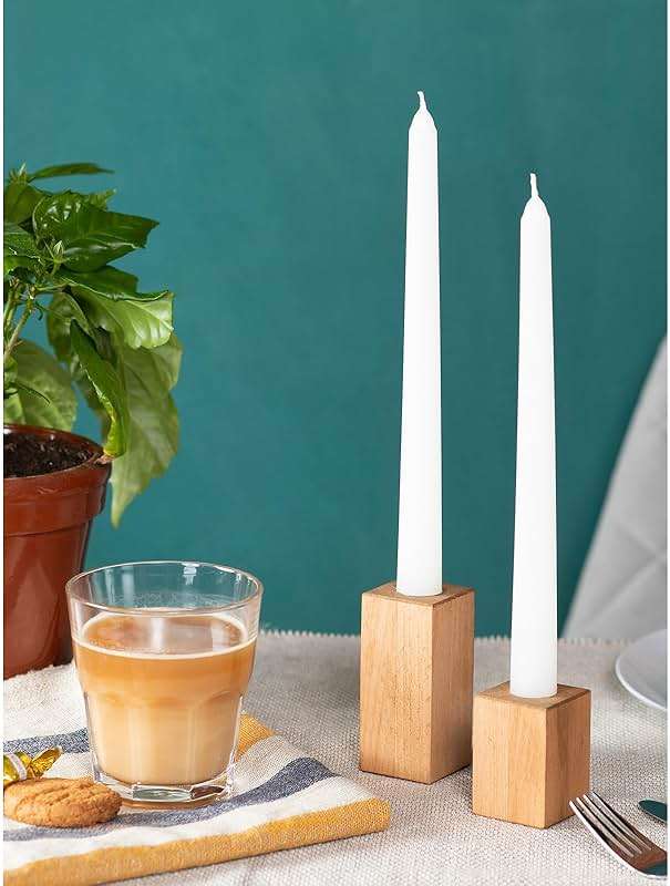 CANDWAX 10 inch White Taper Candles - White Candle Pack of 4 - Christmas Candle Tapers - Unscented Dripless Smokeless Long Burning Tall Candlesticks - Christmas Tapered Candles for Home Decor - Image 2