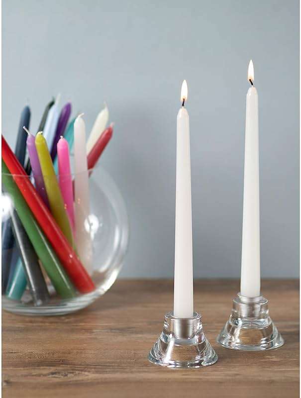 CANDWAX 10 inch White Taper Candles - White Candle Pack of 4 - Christmas Candle Tapers - Unscented Dripless Smokeless Long Burning Tall Candlesticks - Christmas Tapered Candles for Home Decor - Image 6