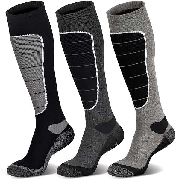 Hylaea Merino Wool Ski Socks, Cold Weather Socks for Snowboarding, Snow, Winter, Thermal Knee-high Warm Socks, Hunting - Image 1