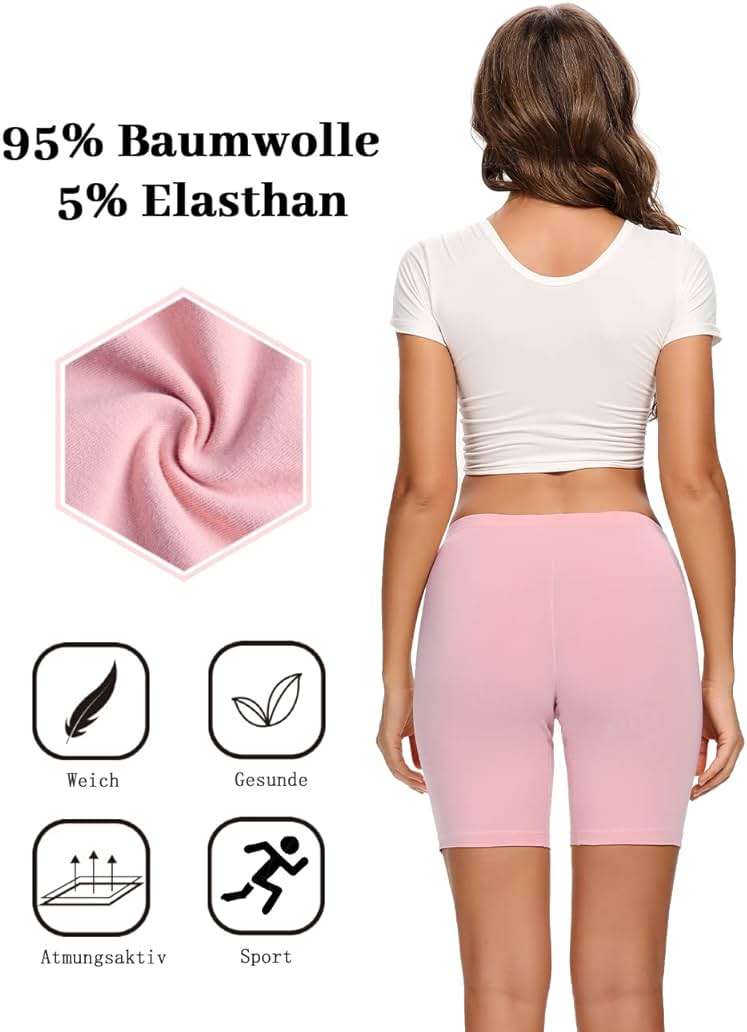 Molasus Womens Cotton Boxer Shorts Underwear Anti Chafing Bike Shorts(Regular & Plus Size) - Image 4
