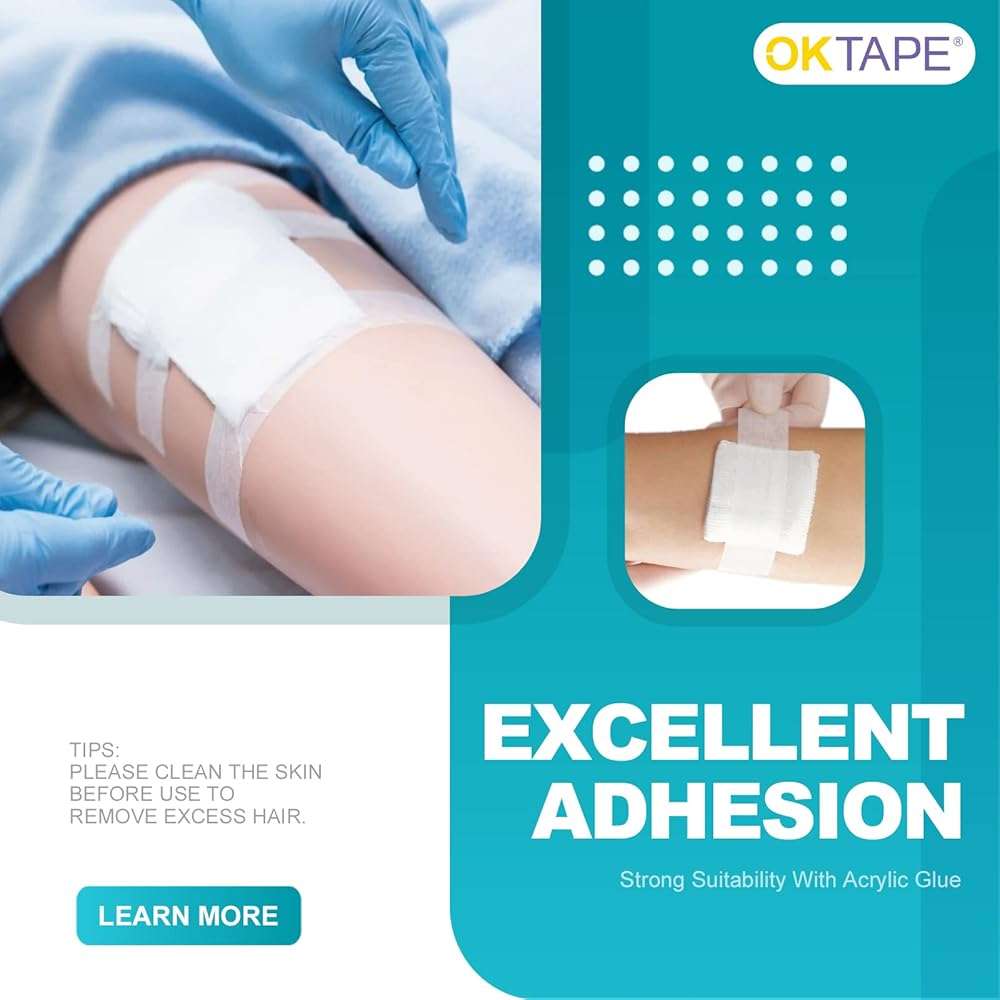 OK TAPE OKPore Medical Surgical Tape Nonwoven (Pack of 6) - First Aid Surgical Tape Hypoallergenic and Breathable for Wound Dressing Care - 2in x 10yds - Image 4
