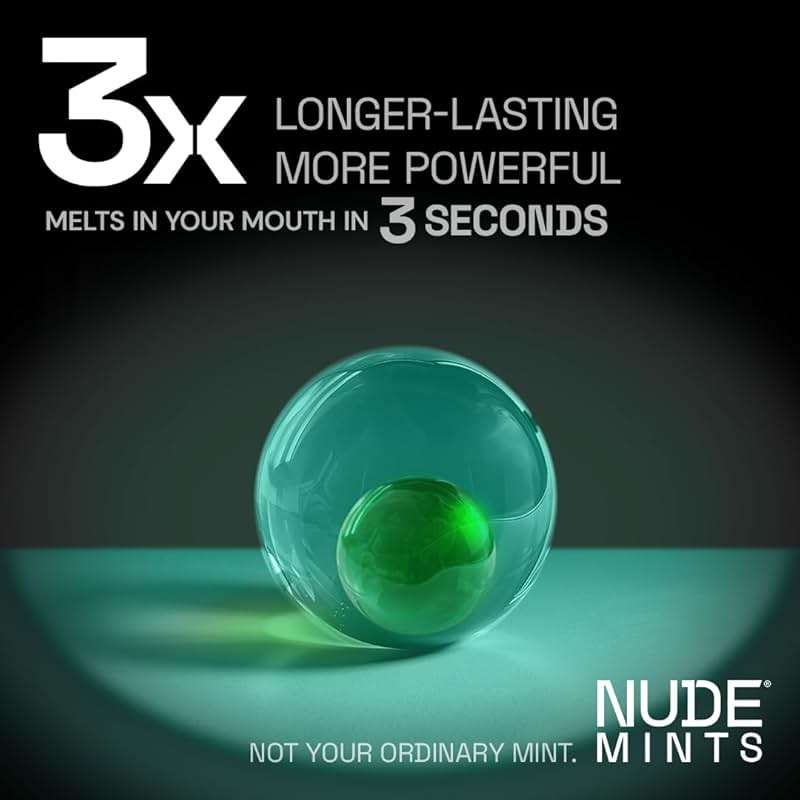 NUDE MINTS | Dual Action Liquid Capsules | Mouth Watering Mint - Lasts 3X Longer - 3X Stronger - Extreme Bad Breath Treatment For Adults - Sugar Free, 0 Calorie - Variety - 5 Pack - 150 Capsules - Image 4