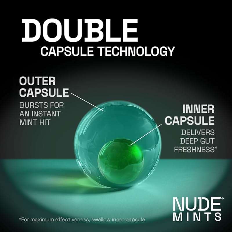 NUDE MINTS | Dual Action Liquid Capsules | Mouth Watering Mint - Lasts 3X Longer - 3X Stronger - Extreme Bad Breath Treatment For Adults - Sugar Free, 0 Calorie - Variety - 5 Pack - 150 Capsules - Image 5