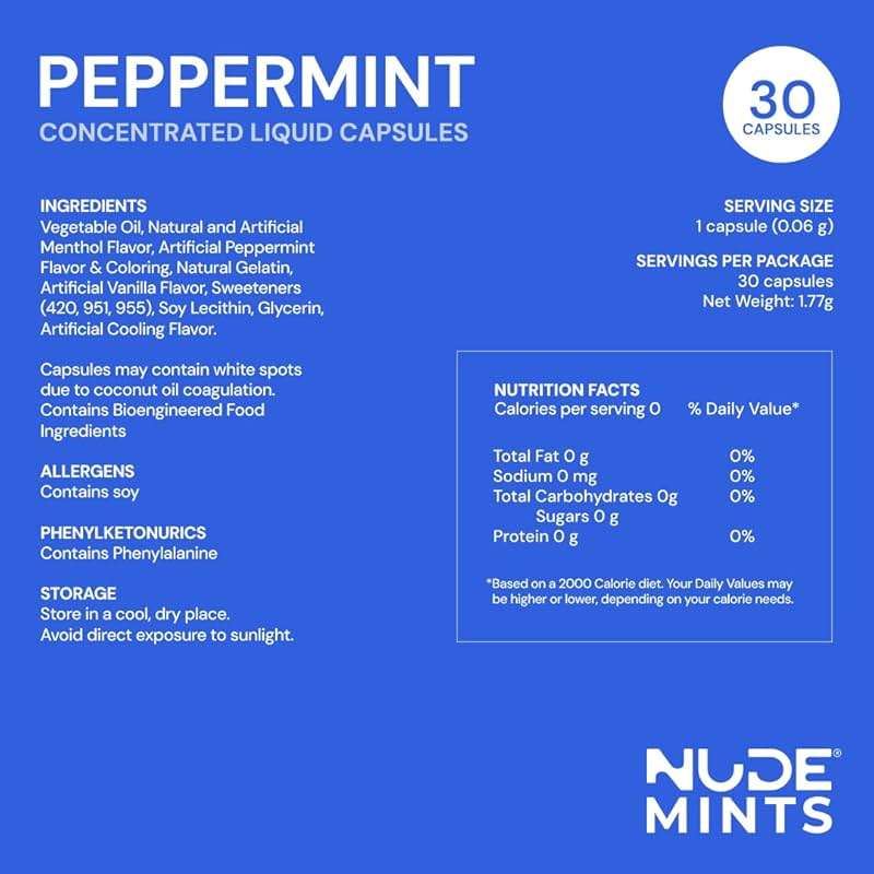 NUDE MINTS | Dual Action Liquid Capsules | Mouth Watering Mint - Lasts 3X Longer - 3X Stronger - Extreme Bad Breath Treatment For Adults - Sugar Free, 0 Calorie - Variety - 5 Pack - 150 Capsules - Image 7